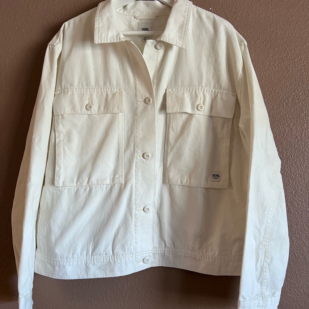 Vans Clark Utility White Button-Up Jacket Size XL